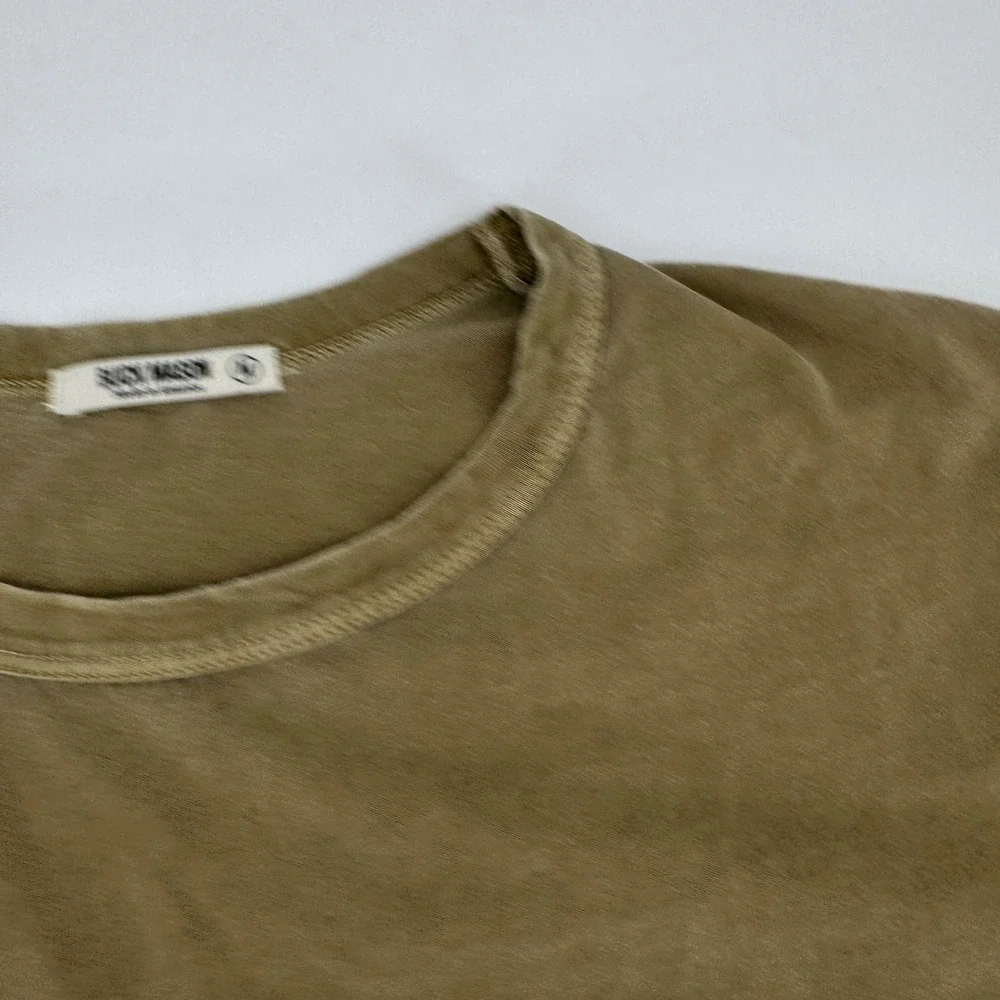 Buck Mason Slub Curved Hem Tee Mens Medium Olive Brown T-Shirt READ